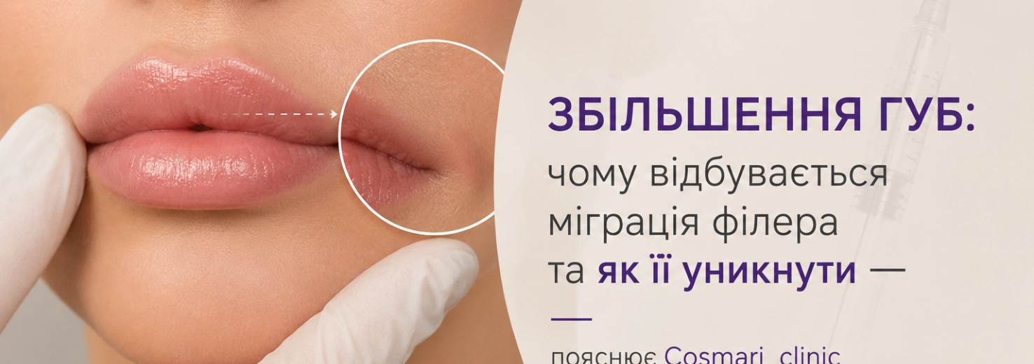 Збільшення губ: чому відбувається міграція філера та як її уникнути — пояснює Cosmari_clinic