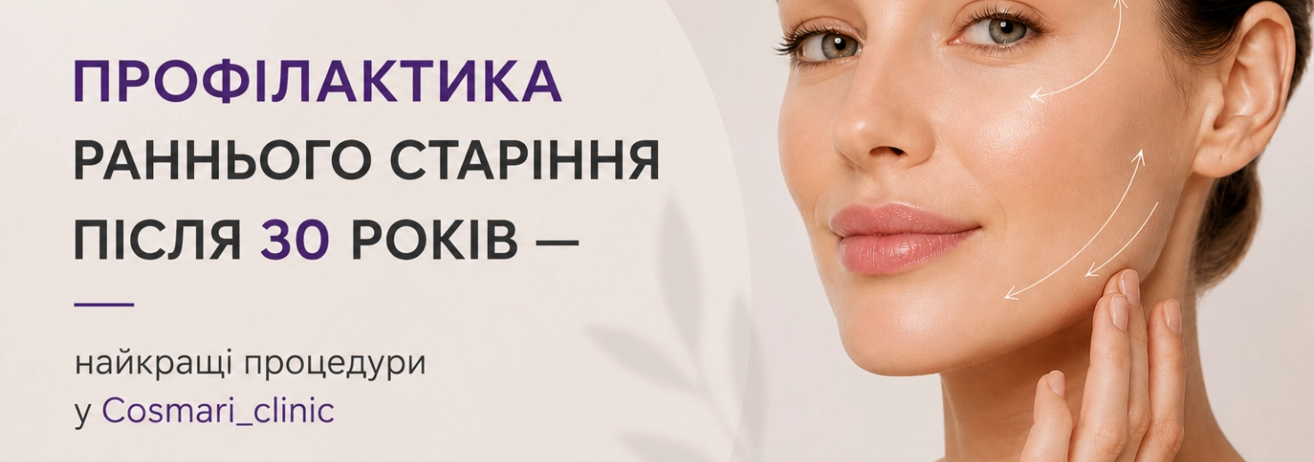 Профілактика раннього старіння після 30 років — найкращі процедури у Cosmari_clinic